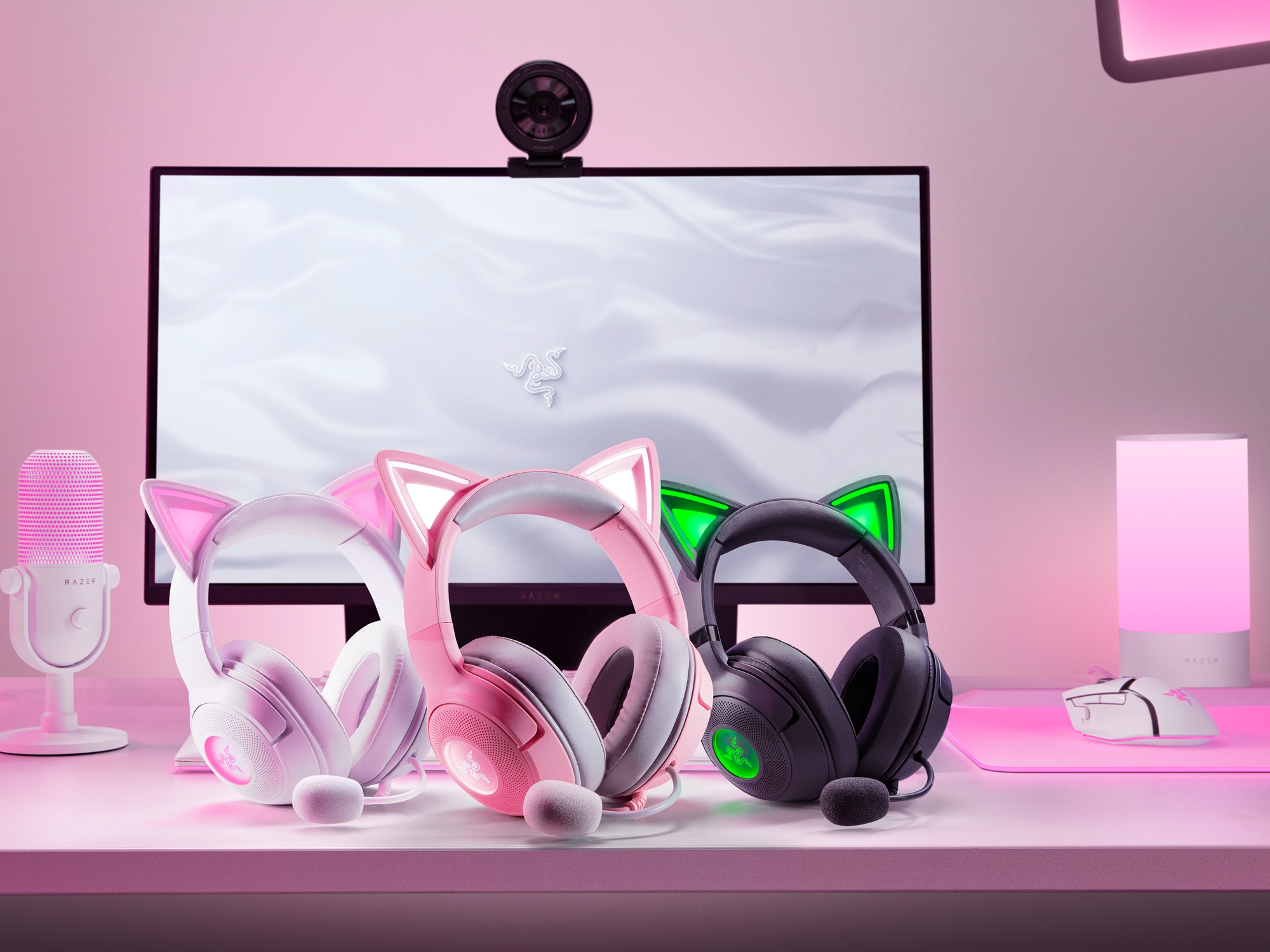 Razer Aggiorna le Cuffie da Gioco Kraken Kitty V2 e BlackShark V2 X con Nuove Colorazioni Stilose