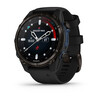 Il Descent Mk3i - 43 mm Carbon Gray DLC Titanium con fascia in silicone nero. (Fonte: Garmin)