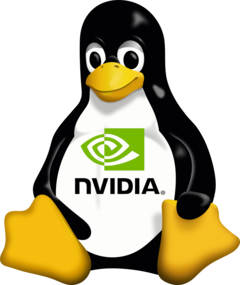 I driver Nvidia su Linux sono ora predefiniti ai moduli del kernel della GPU open-source. (Fonte immagine: logo Nvidia e Tux, Wikimedia Commons)