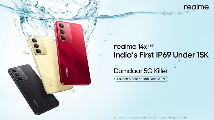 Realme conferma che il 14x può fare un tuffo senza preoccupazioni. (Fonte: Realme IN)