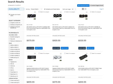 Micro Center mostra i prezzi della RTX 5070 Ti (Fonte: Screenshot, Micro Center)