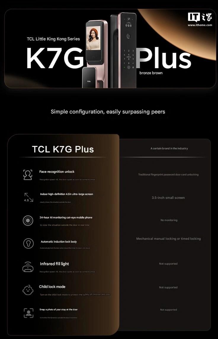 Il TCL K7G Plus Bronze Brown è arrivato in Cina. (Fonte immagine: IT Home via Google Translate)