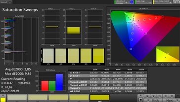 Saturazione CalMAN (profilo colore Standard)