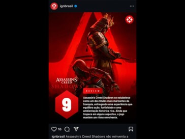 La recensione di Assassin's Creed Shadows IGN Brasil è trapelata (Fonte immagine: screenshot, subreddit Assassin's Creed)