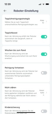 È possibile impostare una serie di opzioni per il robot aspirapolvere e lavapavimenti nell'app Xiaomi Home. (Fonte: Notebookcheck)