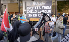 Apple iPhone 16: le proteste hanno avuto luogo in tutto il mondo in occasione del lancio, con Londra che ha messo in evidenza le violazioni dei diritti umani in Congo e a Gaza (Fonte: Youtube / Oinat)