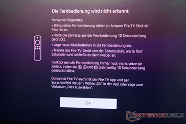 Un messaggio di errore ricorrente: Non è stato possibile regolare il volume tramite il telecomando della Fire TV durante il test.