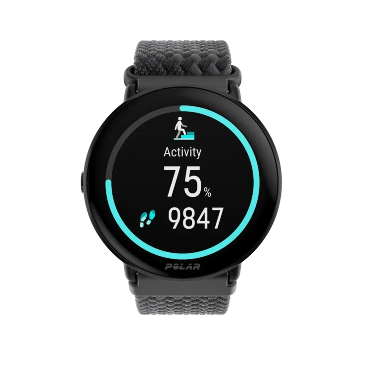 Lo smartwatch Polar Ignite 3 Braided Yarn (nero). (Fonte: Polar)