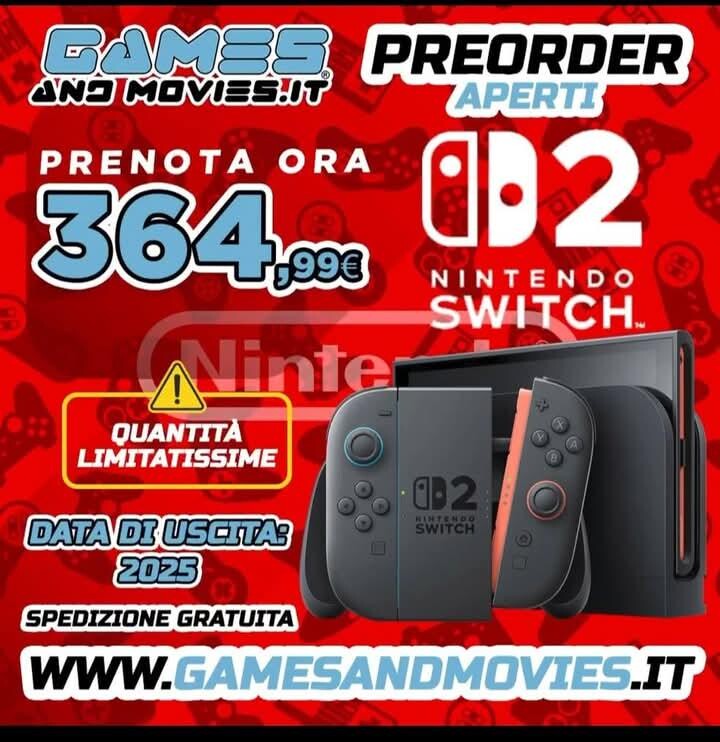 La promozione di GamesandMovies.it per il preordine di Nintendo Switch 2 (Fonte: GamesandMovies.it)