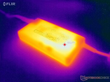 L'adattatore CA raggiunge poco più di 40 C quando si utilizzano carichi impegnativi