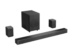 Hisense AX5125H è una soundbar 5.1.2 Ch con altoparlanti esterni. (Fonte: Hisense)