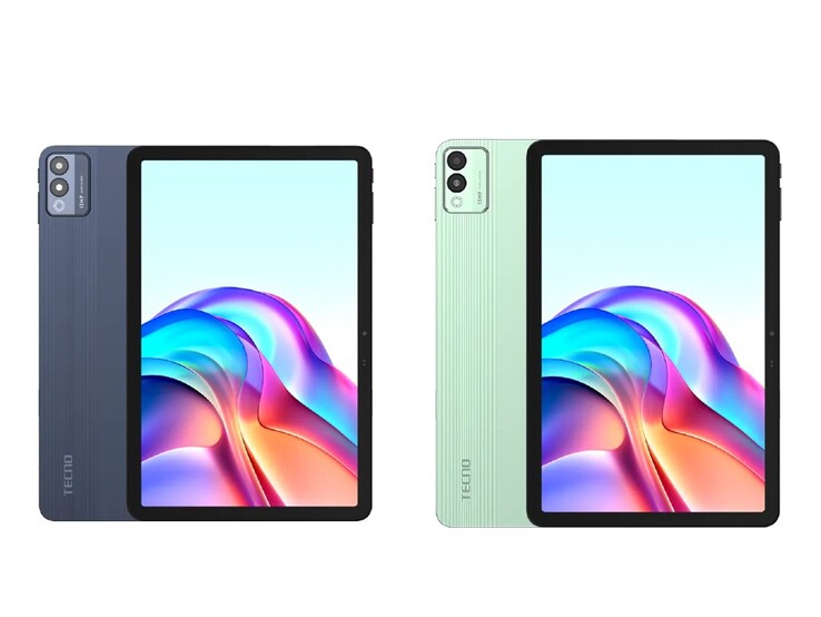 Tecno Megapad 11 nei colori Starfall Grey e Vitality Green. (Fonte: Tecno)