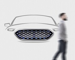 La griglia della smart car può essere modellata per mostrare testi o immagini (Fonte: Intops)