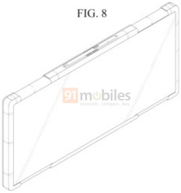 Samsung illustra i suoi ultimi progressi nel design dei tablet estensibili. (Fonte: Samsung via USPTO)