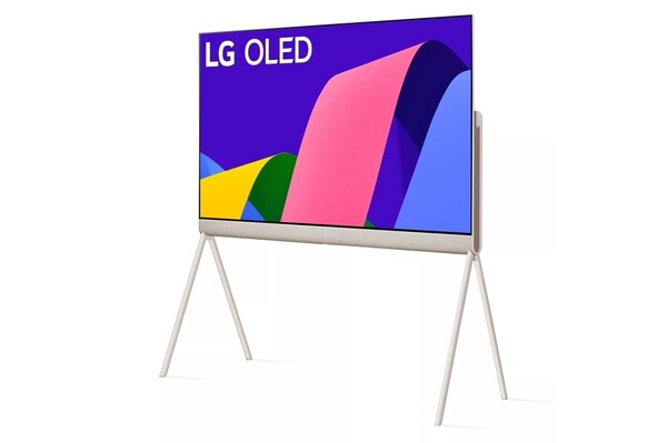 Il televisore OLED Posé Smart Lifestyle di LG è posizionato su un robusto supporto. (Fonte: LG)