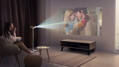 LG PF600U combina altoparlanti, una lampada d&#039;atmosfera e un proiettore con risoluzione FHD in un unico dispositivo. (Fonte: LG) 