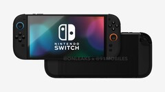 I rendering trapelati di Nintendo Switch 2 rivelano un display molto più grande di quello del suo predecessore. (Fonte: 91Mobiles &amp;amp; OnLeaks)