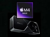 Applel'M4 Max di Nvidia si confronta con la GPU RTX 4070 Desktop nel benchmark di Blender. (Fonte immagine: Apple, Nvidia)