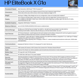 HP EliteBook X G1a: Specifiche