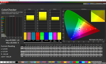 Fedeltà del colore (schema di colore standard, temperatura del colore standard, spazio colore target sRGB)