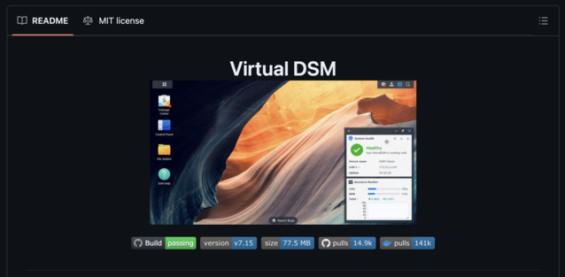 Virtual DSM potrebbe essere buono a scopo di test, ma gestire un NAS all'interno di un NAS sembra qualcosa di simile a Matrix (Fonte immagine: VirtualDSM)