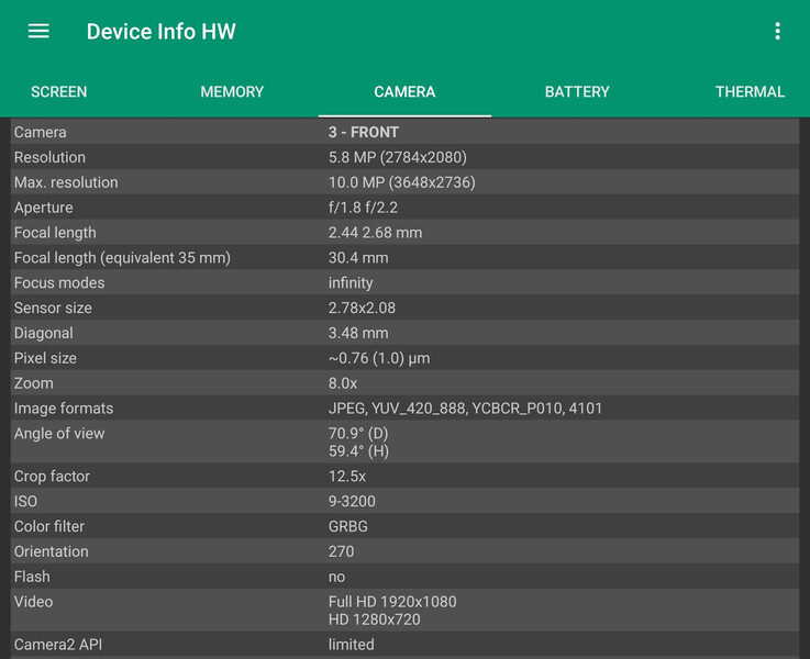 Il Sony IMX564. (Fonte: Notebookcheck)