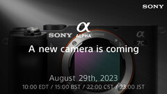 Il teaser di Sony per il lancio di una nuova fotocamera il 29 agosto sembra confermare le precedenti voci di un aggiornamento della fotocamera compatta full-frame A7C. (Fonte: Sony - modifica)