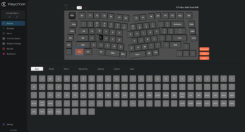 Schermata della mappa dei tasti di Keychron Launcher