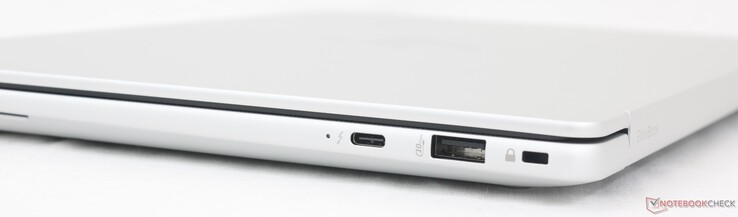 A destra: USB-C Thunderbolt 4 con DisplayPort 2.1 + Power Delivery (40 Gbps), USB-A (10 Gbps), Blocco di sicurezza