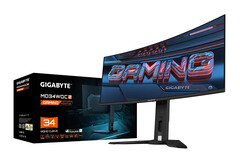 AORUS MO34WQC2 è uno dei pochi esempi del nuovo pannello QD-OLED &#039;Gen 2.5&#039; di Samsung. (Fonte: Gigabyte)