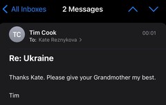 Il messaggio di Tim Cook a una dipendente di Apple riguardo a sua nonna. (Fonte immagine: Twitter)