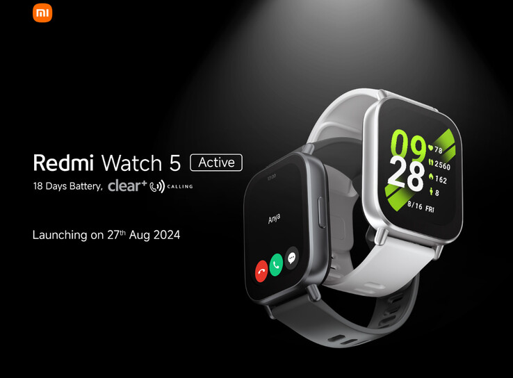 Il Redmi Watch 5 Active sarà disponibile in due colori. (Fonte immagine: Xiaomi)