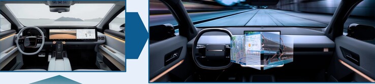 Il monitor JDI Dual Touch 2VD elimina i display pericolosi posizionati davanti ai passeggeri, consentendo un posizionamento ottimale degli airbag all'interno del veicolo. (Fonte: JDI)