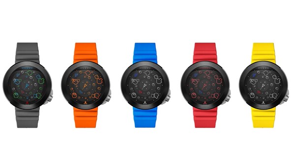 L'orologio Atari Asteroids 45° anniversario è disponibile in cinque colori. (Fonte: Nubeo)