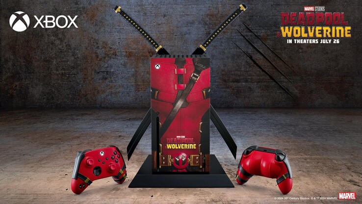 Microsoft mette in palio i controller Deadpool x Xbox in edizione limitata e una Xbox personalizzata come primo premio. (Fonte: Microsoft)