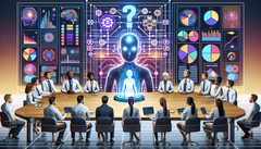 Riunione di ricerca sull'IA (generata con DALL-E 3)