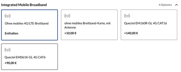 Le opzioni di modem cellulare offerte