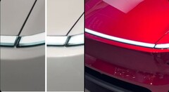 La barra luminosa della nuova Model Y e gli interstizi del cofano possono sembrare disallineati (Fonte: ProjectRCC)