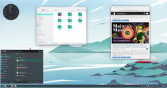 Desktop di Manjaro 24.0 &quot;Wynsdey&quot; (Fonte: GamingOnLinux)