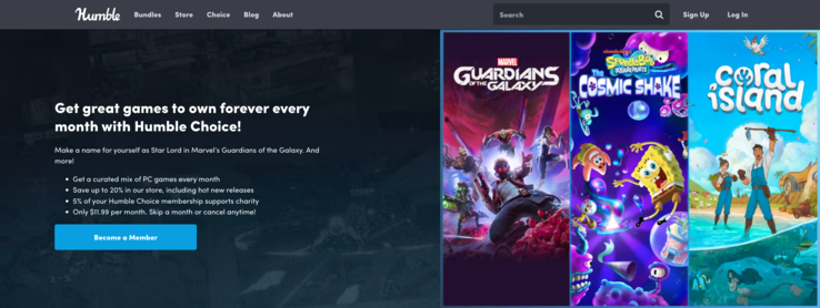 Con l'abbonamento Humble Choice, ottiene anche uno sconto fino al 20% sul negozio di giochi di Humble Bundle. (Fonte: Humble Bundle)