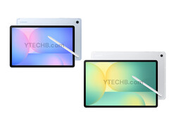 I rendering concettuali della serie Galaxy Tab S10 FE mostrano cambiamenti minimi nel design rispetto ai modelli precedenti. (Fonte: Ytechb)