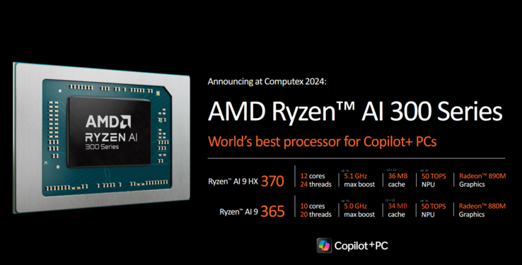 L'AI 9 HX 370 di Ryzen è stato annunciato al Computex 2024. (Fonte: AMD)