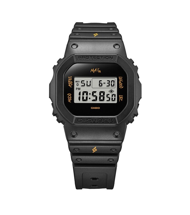 Casio DWE-5600JB-1A9ER con cassa e cinturino neri. (Fonte: Casio)