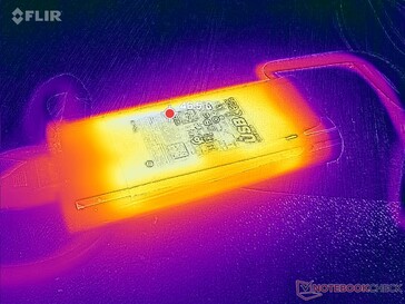 L'adattatore CA raggiunge oltre 47 C quando si utilizzano carichi impegnativi