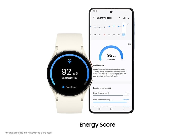 L'aggiornamento di One UI 6 Watch porta una nuova metrica Energy Score. (Fonte: Samsung)