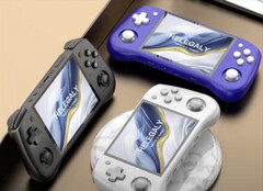 Il nuovo palmare di gioco di Helegaly potrebbe essere lanciato in tre varianti di colore. (Fonte immagine: via Retro Handhelds)