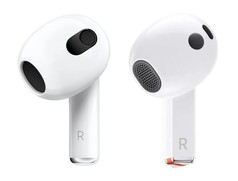 A sinistra: Apple AirPods (3ª generazione) | A destra: Samsung Galaxy Buds 3 (Fonte immagine: Apple, Samsung)