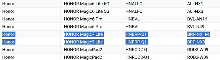 Il "Magic7 Lite" sembra identico al Honor X9c nella sua ultima fuga di notizie. (Fonte: Google Play Console via MySmartPrice)