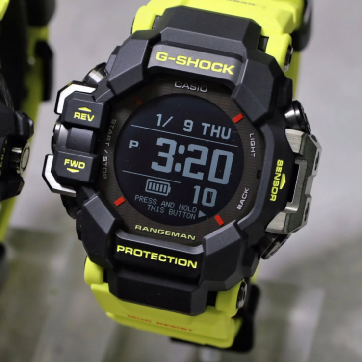 Il Casio G-Shock GPR-H1000RY-1A9JF Rangeman è il più pregiato dei tre, con un prezzo di ¥73.700 (~$478). (Fonte immagine: @geesgshock su Instagram))