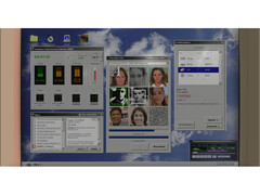 Una schermata del gioco Faceminer che mostra un&#039;interfaccia utente del sistema operativo ispirata agli anni &#039;90. (Fonte immagine: Steam)